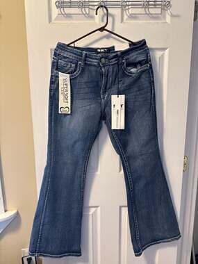 Sky Premium Collection Super Soft Flare Embellished Jeans